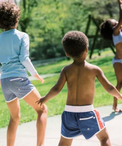 minnow Boys Boardie | Swim Navy Gingham Outlet