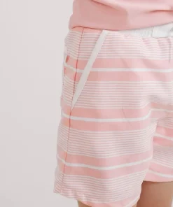 minnow Boys Boardie With Pockets Sorbet Pink Stripe Discount