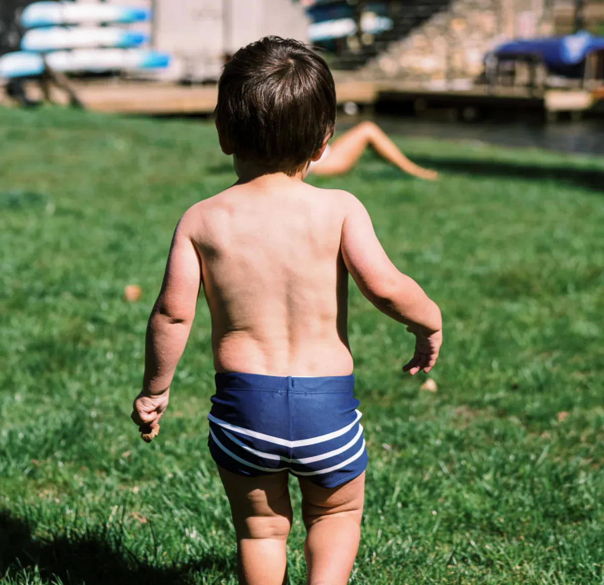minnow Boys Brief | Swim Navy Breton Stripe Clearance