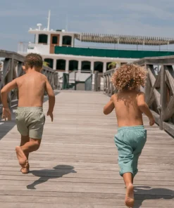 minnow Boys Canvas Short Sea Marsh Green Clearance