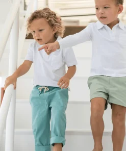 minnow Boys Canvas Short Sea Marsh Green Clearance