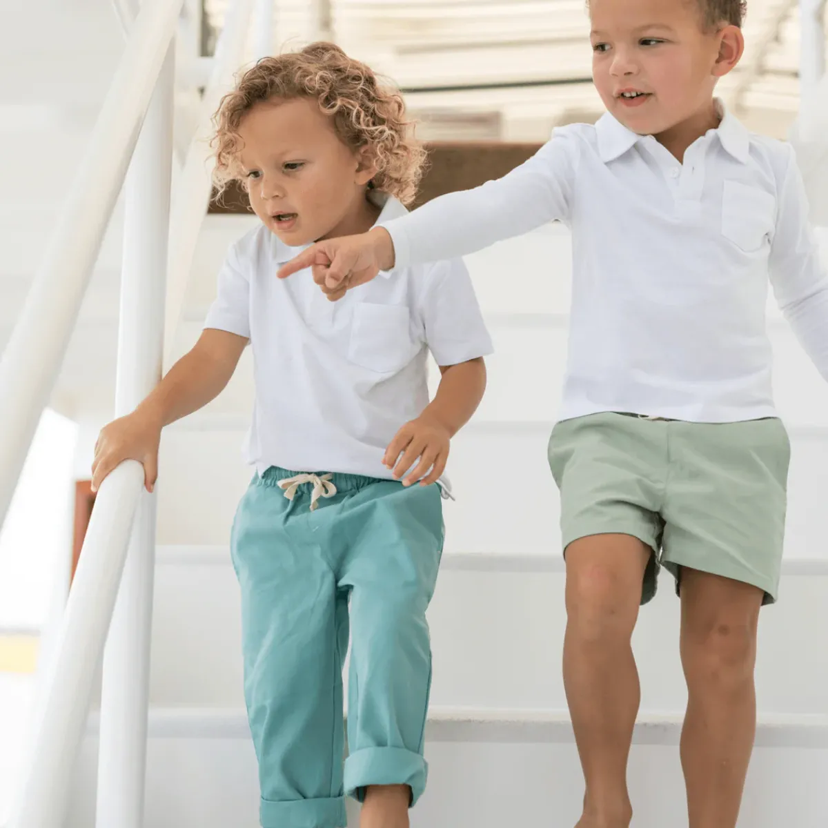 minnow Boys Canvas Short Sea Marsh Green Clearance