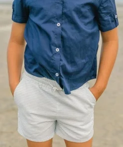 minnow Boys Canvas Short Powder Blue Stripe Online