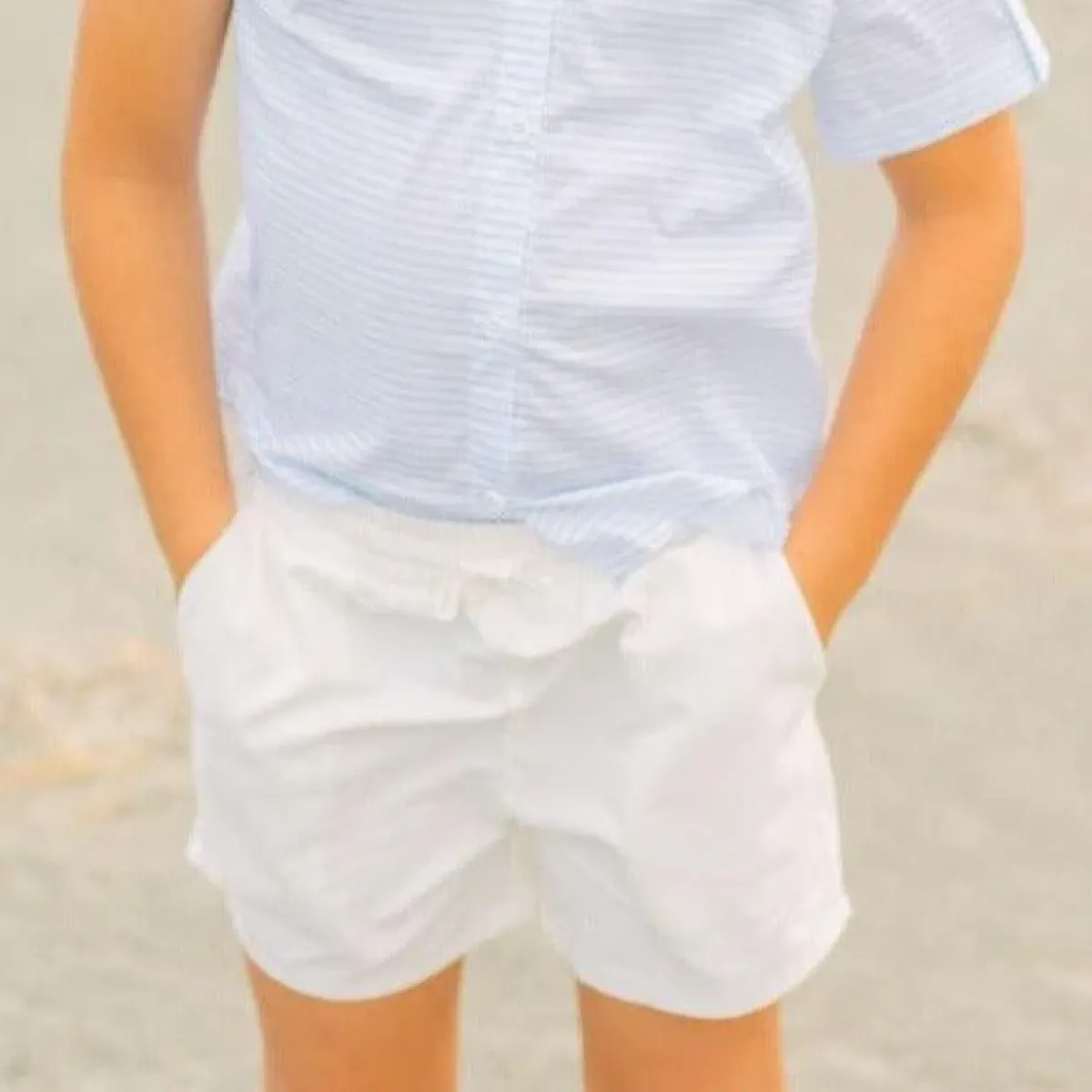 minnow Boys Canvas Short White New