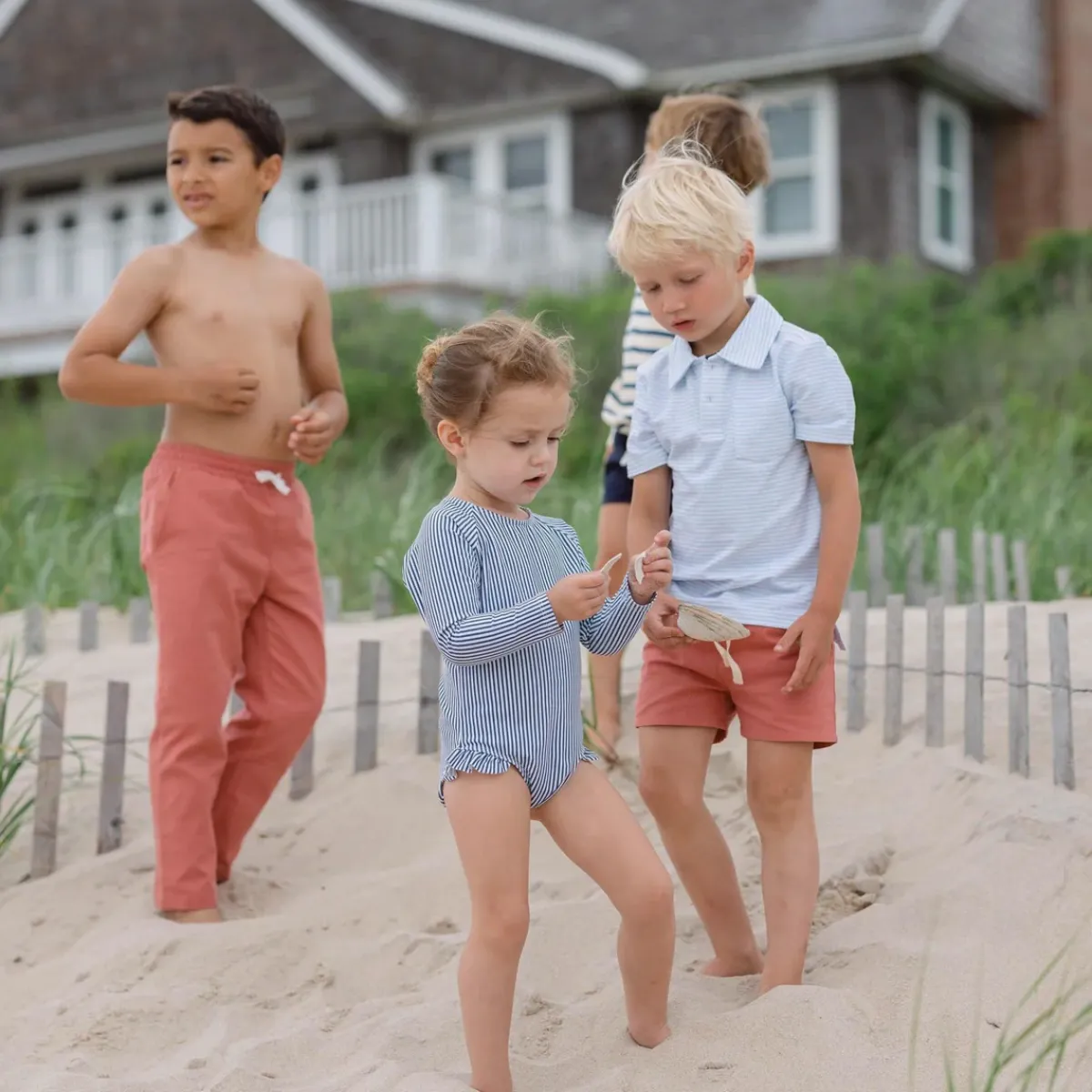 minnow Boys Cotton Polo Powder Blue Stripe Hot