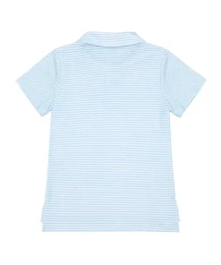 minnow Boys Cotton Polo Powder Blue Stripe Hot