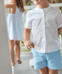 minnow Boys Cotton Twill Short Peri Blue Clearance