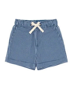 minnow Boys Cotton Twill Short | Swim Navy Gingham Sale