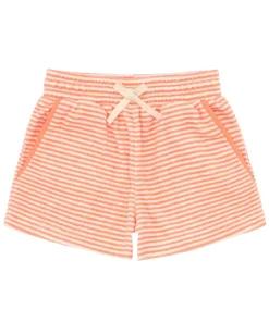 minnow Boys French Terry Short Calypso Coral Stripe Clearance