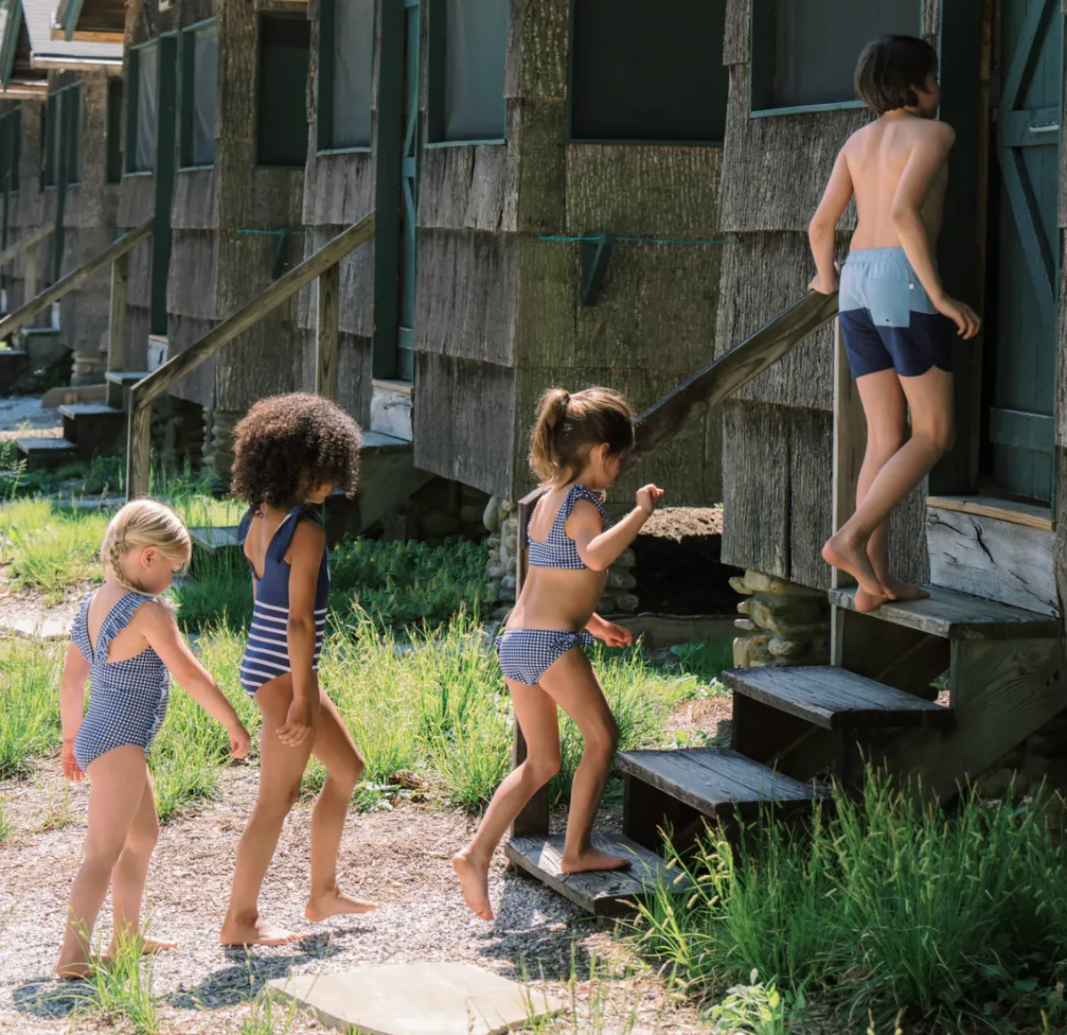 minnow Boys Freshwater Blue And Navy Colorblock Boardie | Swim Freshwater Blue Navy Colorblock New