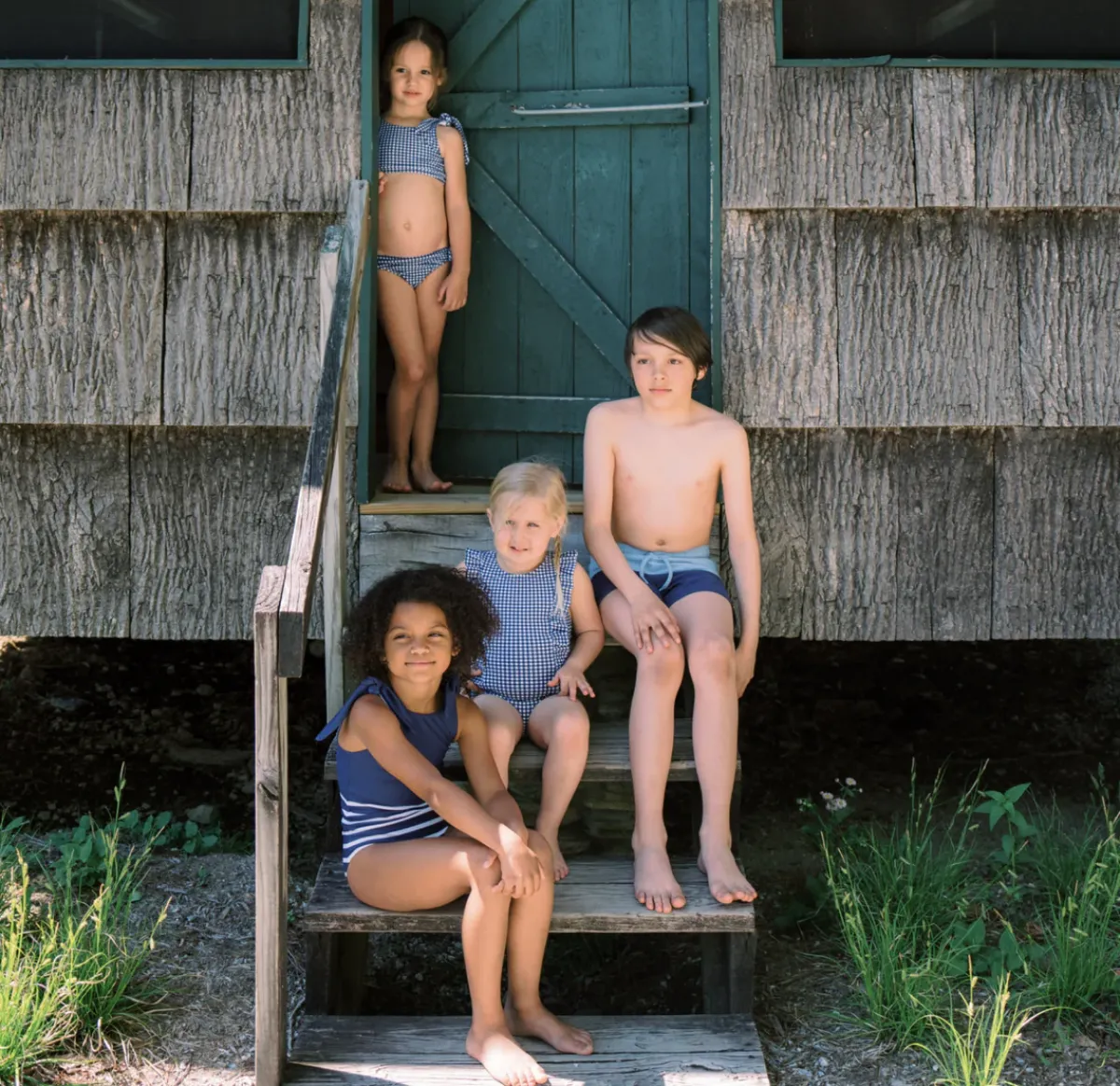 minnow Boys Freshwater Blue And Navy Colorblock Boardie | Swim Freshwater Blue Navy Colorblock New