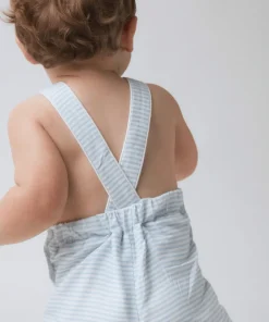 minnow Boys Overall Powder Blue Stripe Outlet