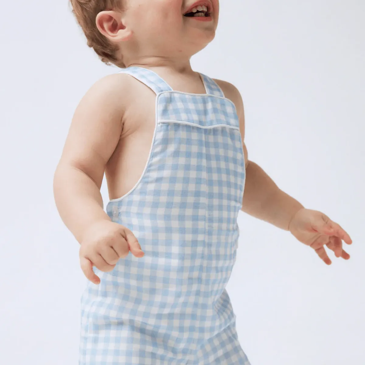 minnow Boys Overall Oasis Blue Gingham Best