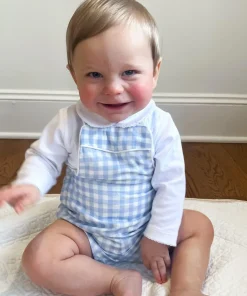 minnow Boys Overall Oasis Blue Gingham Best