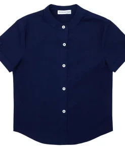 minnow Boys Short Sleeve Button Down Shirt Navy New