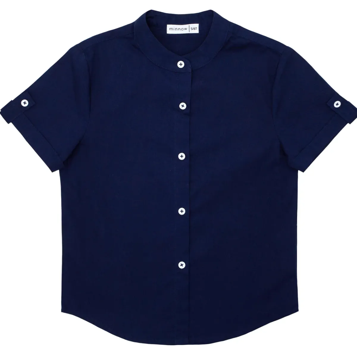 minnow Boys Short Sleeve Button Down Shirt Navy New