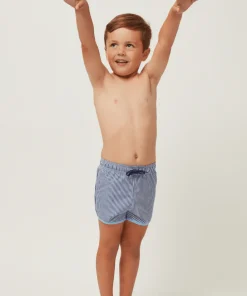 minnow Boys Stripe Boardie | Swim Navy Stripe Hot