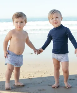 minnow Boys Stripe Boardie | Swim Navy Stripe Hot