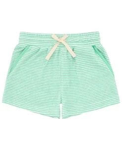 minnow Boys Stripe French Terry Short Abaco Green Hot