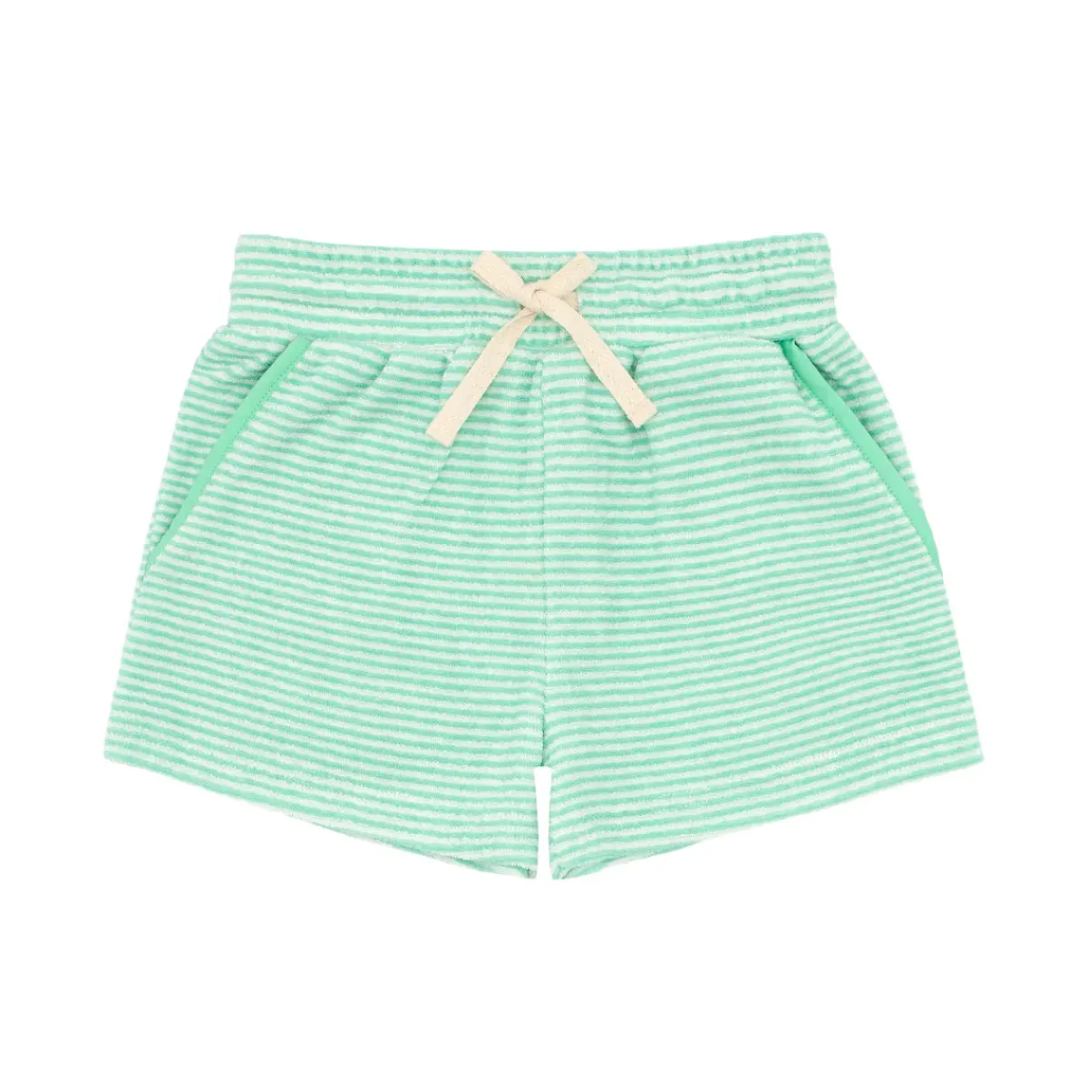 minnow Boys Stripe French Terry Short Abaco Green Hot