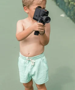 minnow Boys Stripe French Terry Short Abaco Green Hot