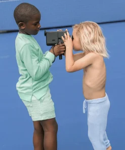 minnow Boys Stripe French Terry Short Abaco Green Hot