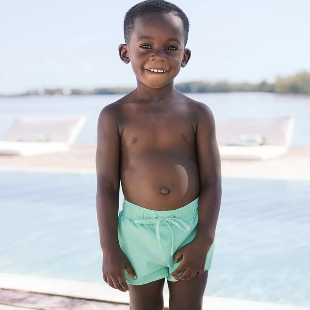 minnow Boys With Side Stripe Boardie Abaco Green Discount