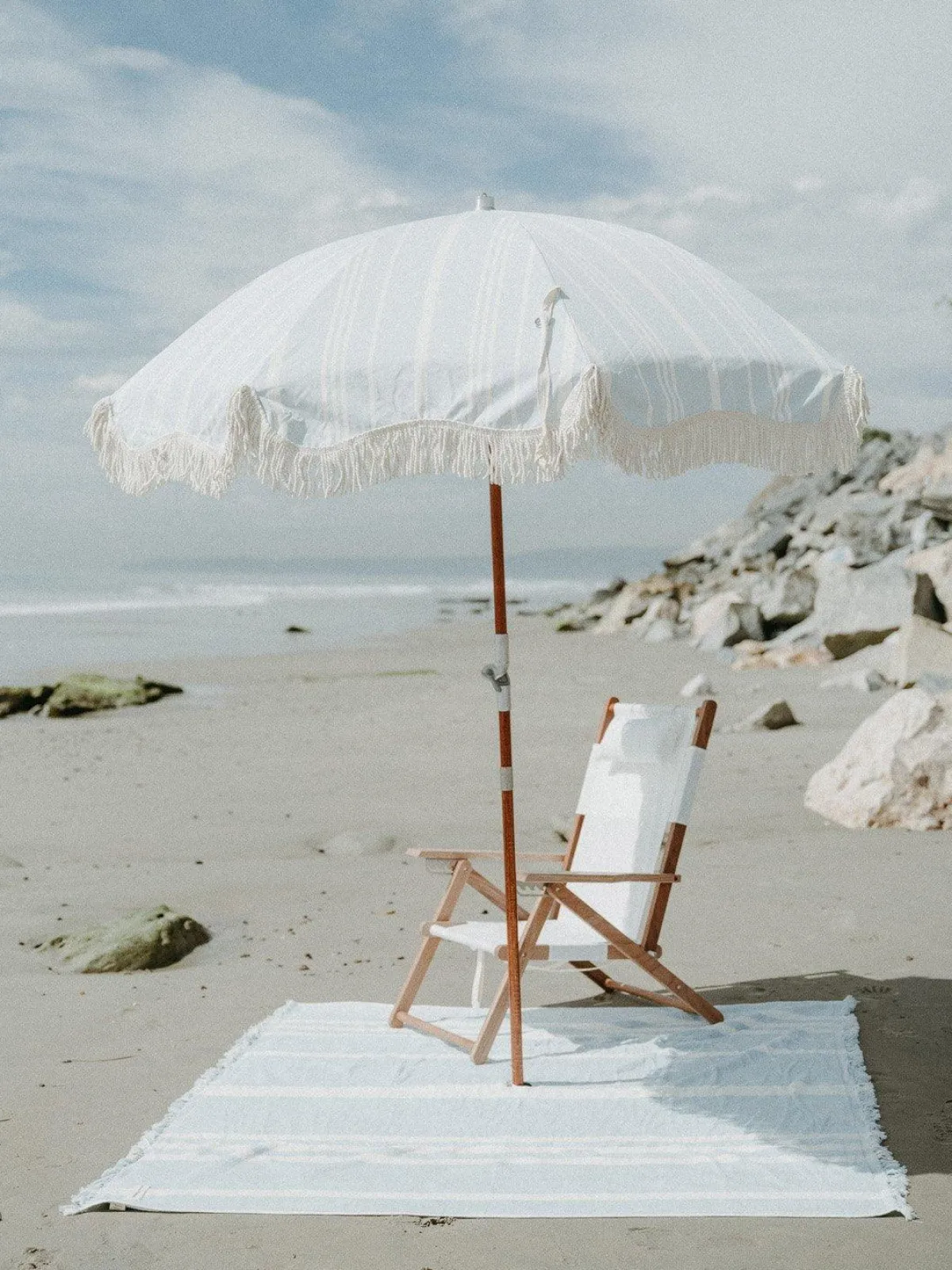 minnow Business & Pleasure Beach Blanket, Vintage Blue Stripe Clearance