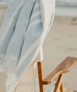 minnow Business & Pleasure Beach Towel, Vintage Blue Stripe Fashion