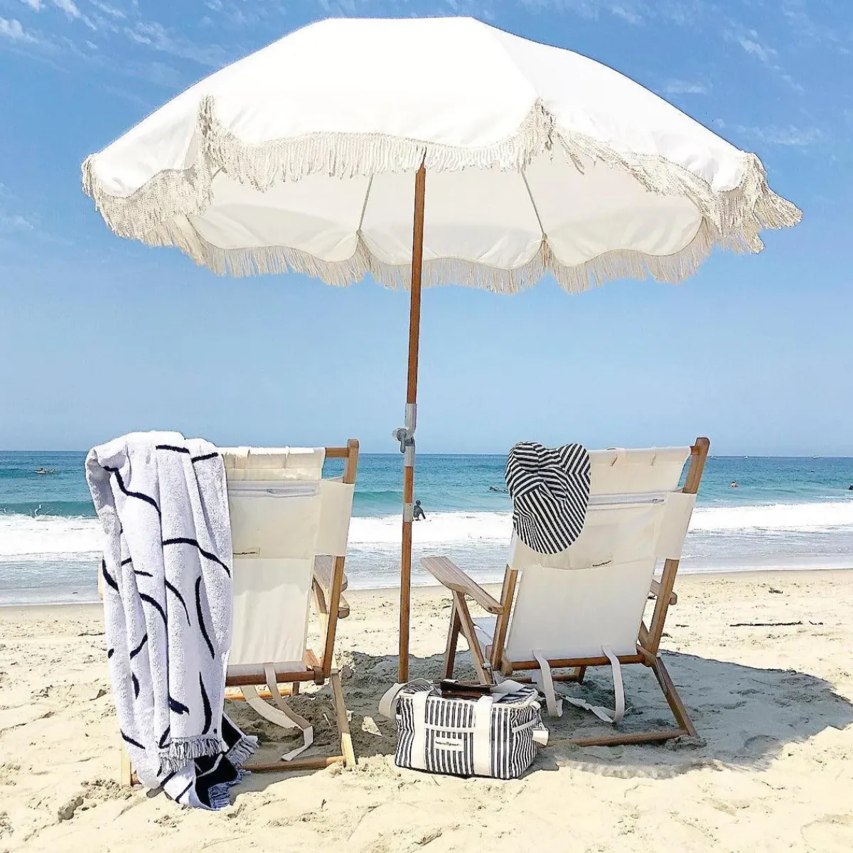 minnow Business & Pleasure Premium Cooler, Navy Stripe Outlet