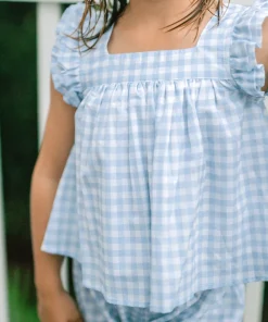 minnow Girls Blue Gingham Bloomer Set Oasis Blue Gingham Outlet