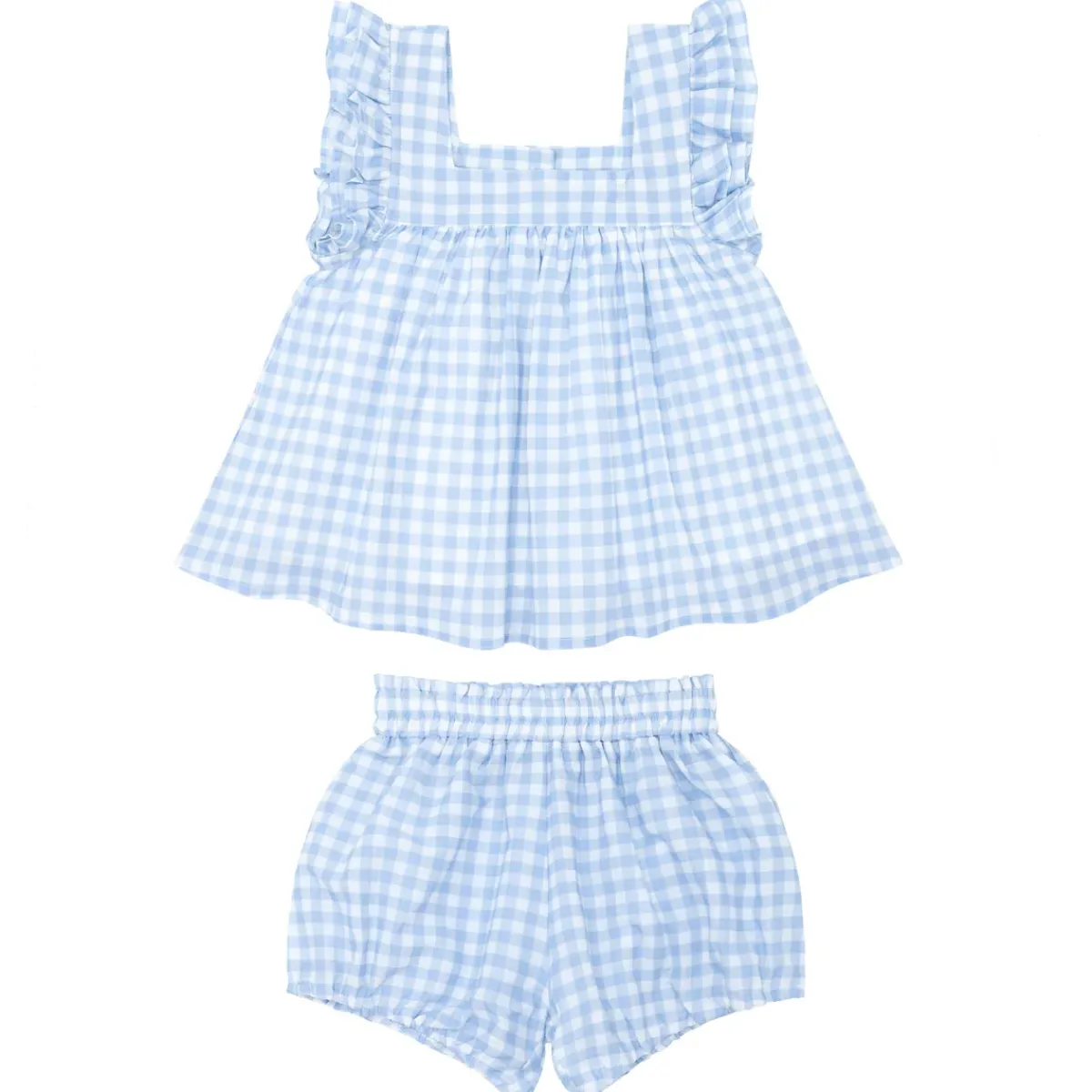 minnow Girls Blue Gingham Bloomer Set Oasis Blue Gingham Clearance