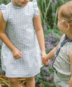 minnow Girls Blue Gingham Drop Waist Dress Oasis Blue Gingham Fashion