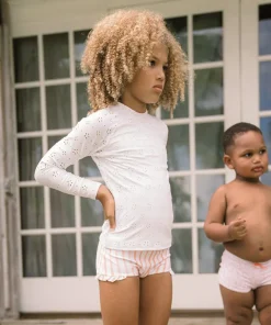 minnow Girls Calypso Coral Stripe Swim Shorts Calypso Coral Botanic Best