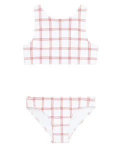 minnow Girls Double Bow Bikini Windowpane Best