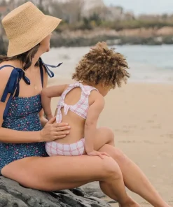 minnow Girls Double Bow Bikini Windowpane Best