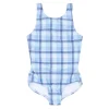 minnow Girls Double Bow One Piece Maritime Plaid New
