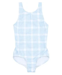 minnow Girls Double Bow One Piece Sunwashed Plaid Fashion