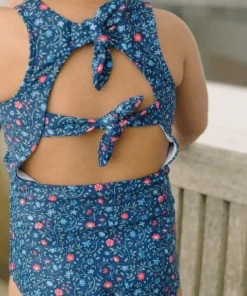 minnow Girls Double Bow One Piece Midnight Vineyard Sale