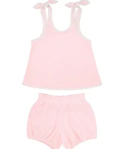 minnow Girls French Terry Bloomer Set Pink Hot