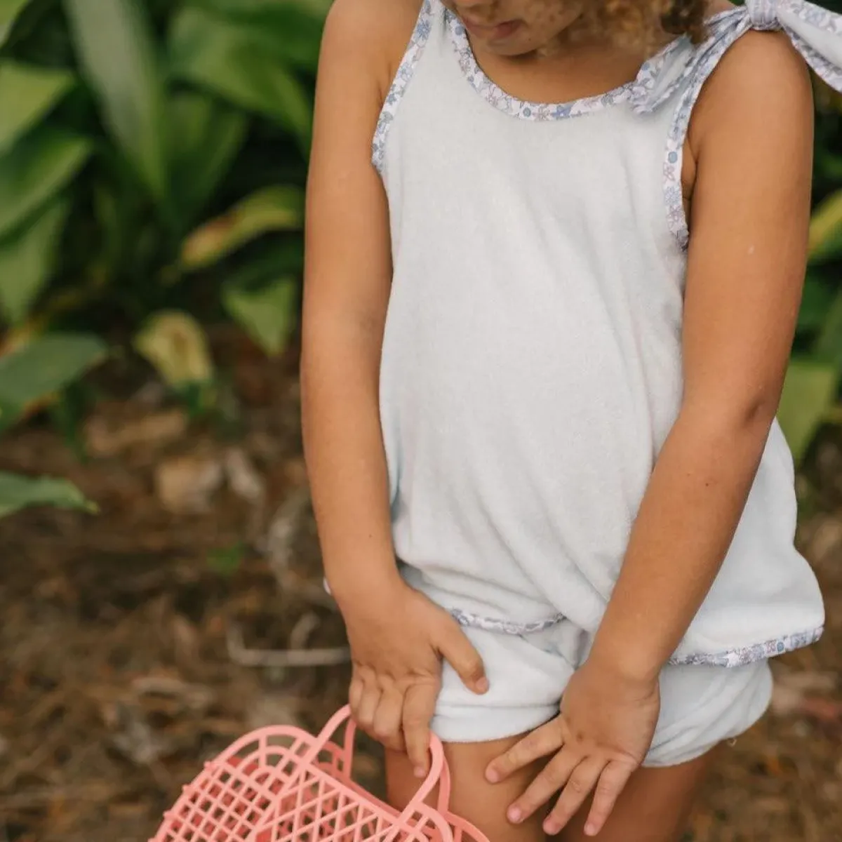 minnow Girls French Terry Bloomer Set Light Blue Online