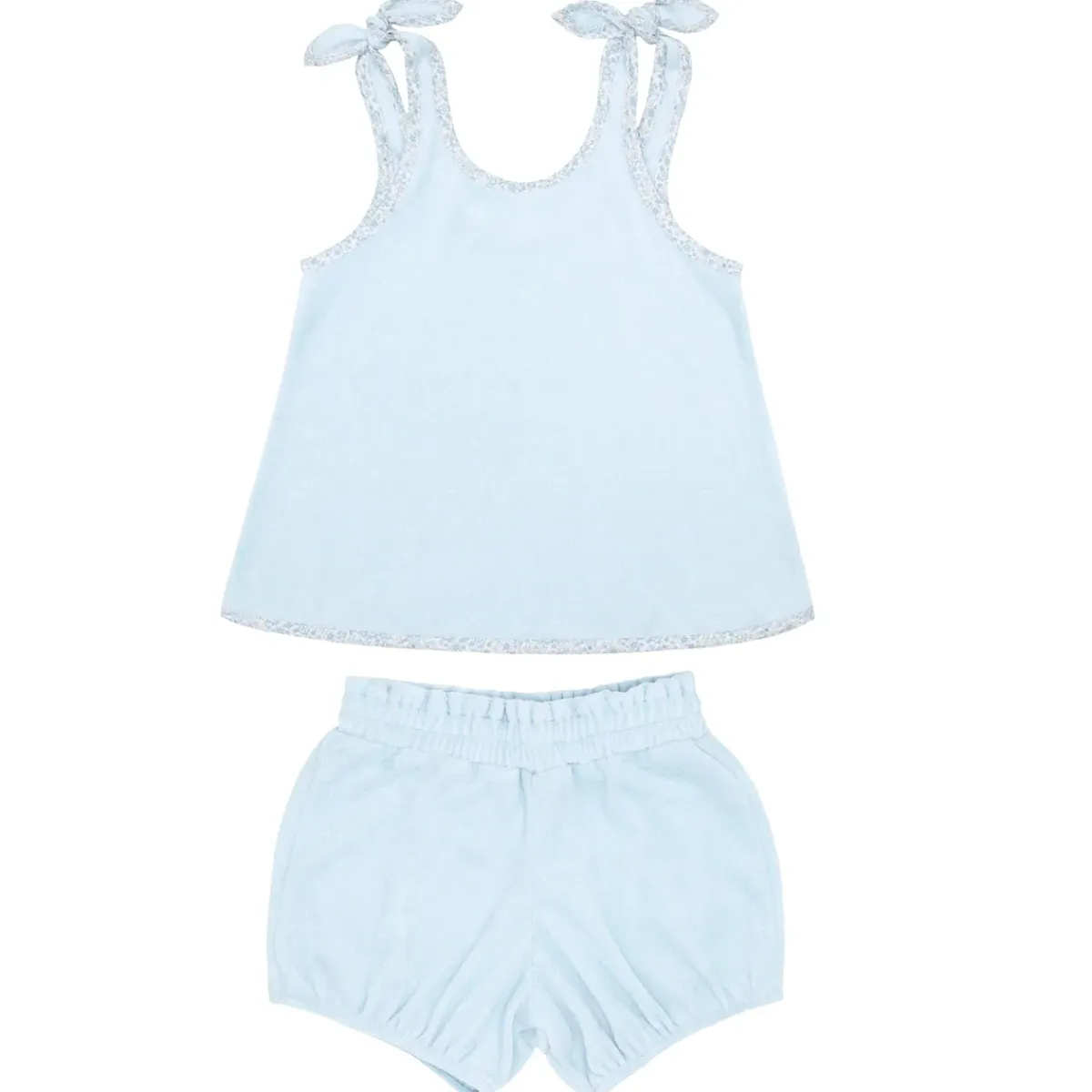 minnow Girls French Terry Bloomer Set Light Blue Outlet