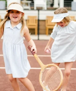 minnow Girls French Terry Dress Light Blue Clearance