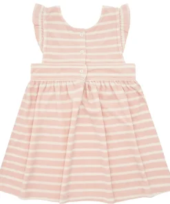 minnow Girls French Terry Pinafore Dress | Swim Pink And Cream Best