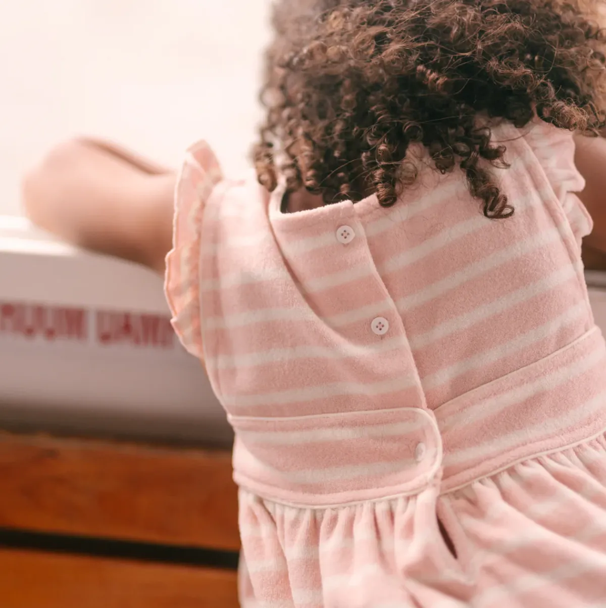 minnow Girls French Terry Pinafore Dress | Swim Pink And Cream New