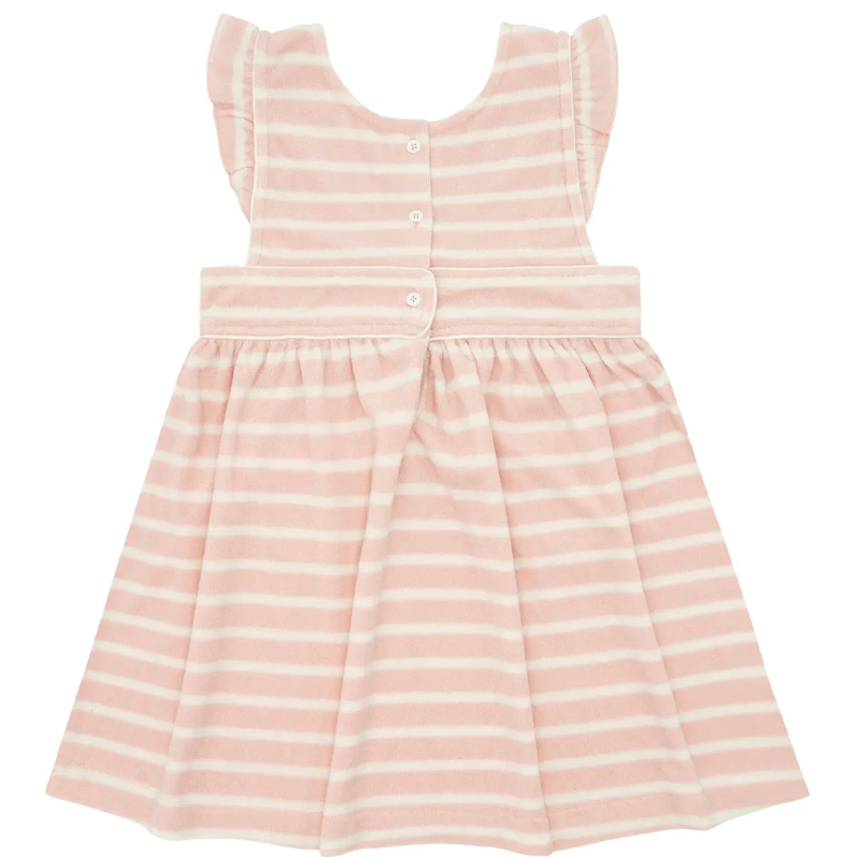 minnow Girls French Terry Pinafore Dress | Swim Pink And Cream New