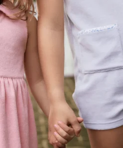 minnow Girls French Terry Romper Bay Lavender Hot