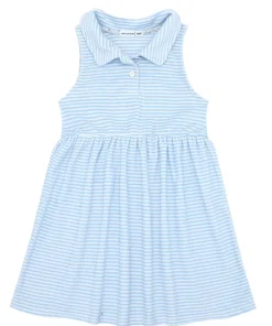 minnow Girls French Terry Tennis Dress Powder Blue Stripe Sale