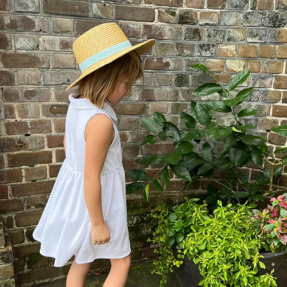 minnow Girls French Terry Tennis Dress White Outlet