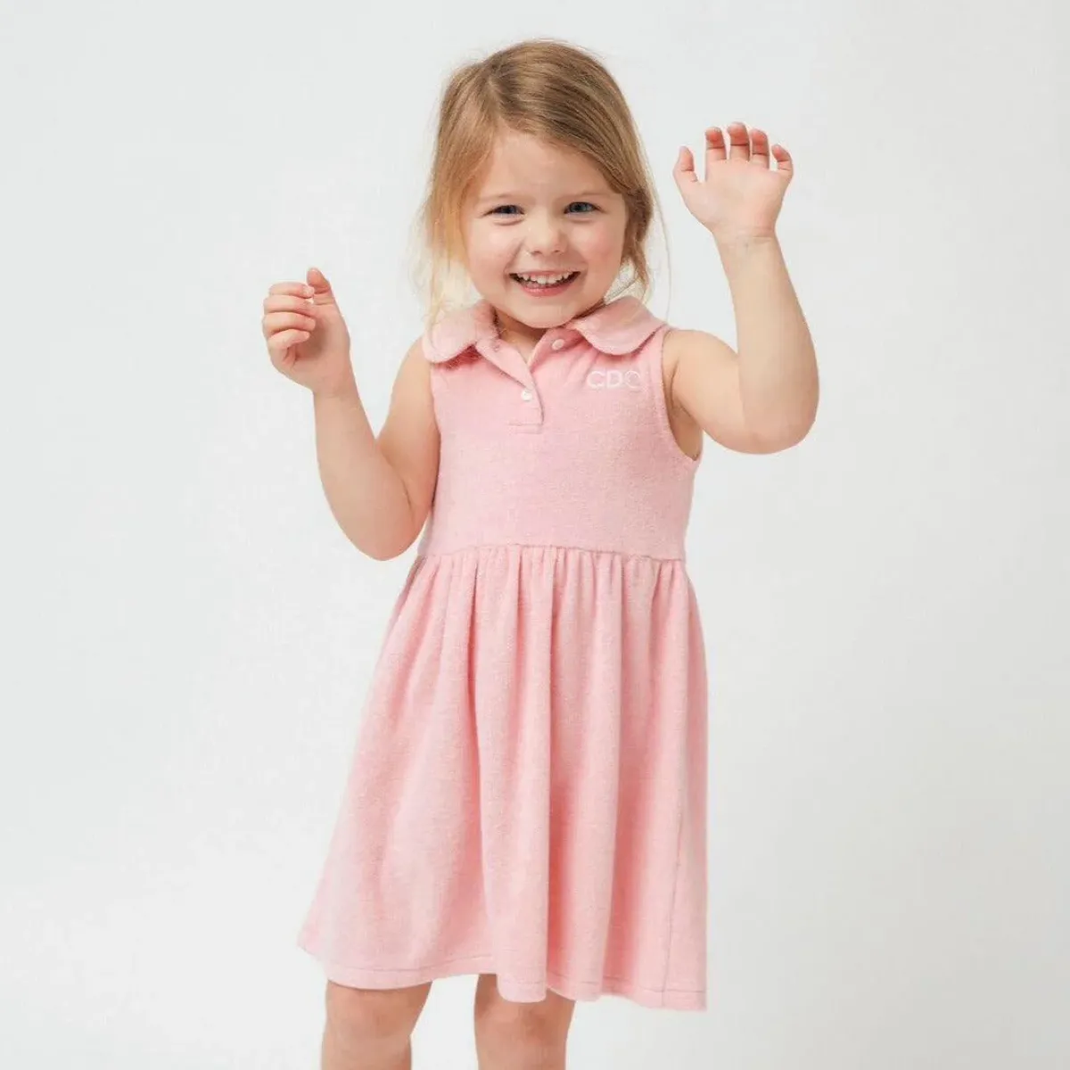 minnow Girls French Terry Tennis Dress Conch Pink Discount